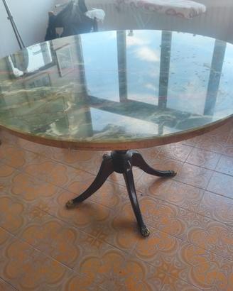 Tavolo  vintage in onice e  legno