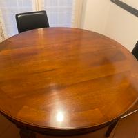 Tavolo rotondo allungabile in noce 110cm+90