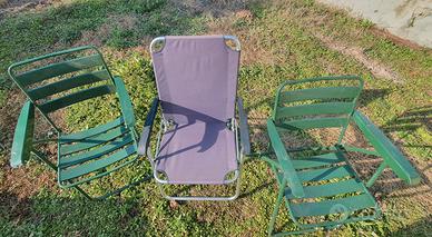 2 sedie da campeggio verdi