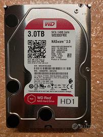 Hard Disk Western Digital Red WD30EFRX 3 TB -nuovo