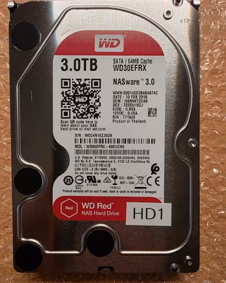 Hard Disk Western Digital Red WD30EFRX 3 TB -nuovo