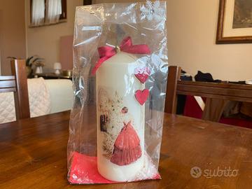 Candela natalizia decorata a mano