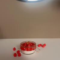 Candela in cera di soia panna e lamponi 🍓🍦