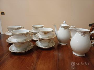 Tazze + lattiera + teiera Ginori
