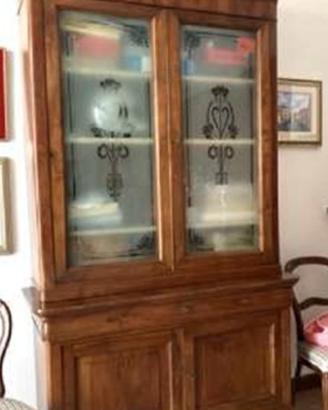 Libreria in noce a due corpi