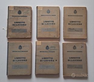 6 Libretti di Lavoro Epoca Fascista Narni (TR)