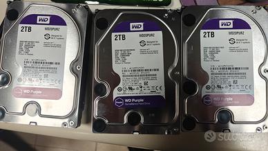 3 WD Purple 2TB WD20PURZ Videosorveglianza NVR DVR