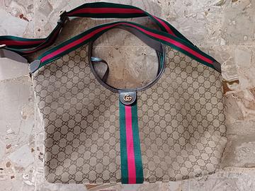 Borsa Gucci Giglio Grande in Tessuto GG Canvas e N