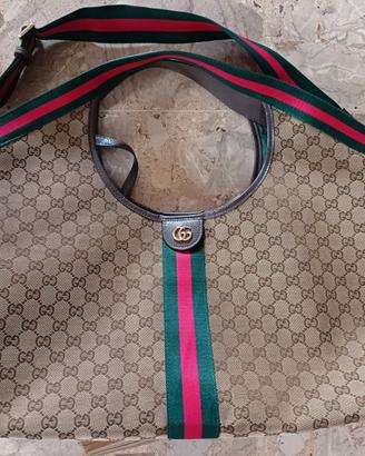 Borsa Gucci Giglio Grande in Tessuto GG Canvas e N