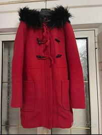 Cappotto montgomery color rosso motivi 50% lana