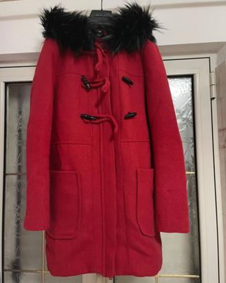 Cappotto montgomery color rosso motivi 50% lana