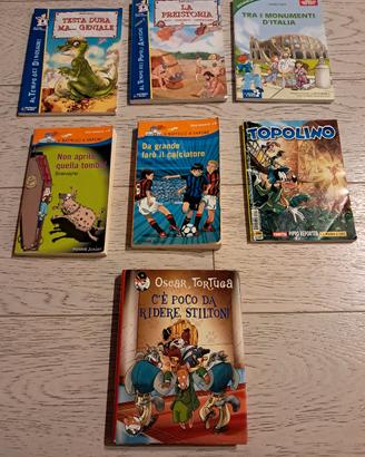 7 libri per ragazzi (Stilton, Topolino, Battello.)