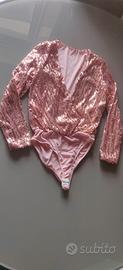 Body paillettes oro rosa 