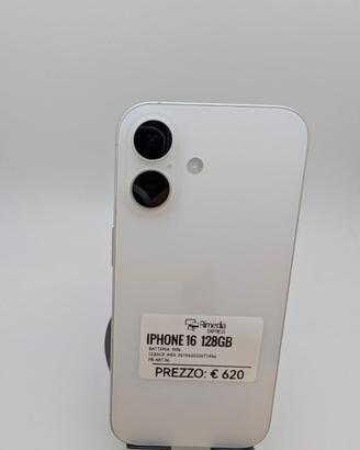 IPHONE 16 128 GB bianco usato garanzia 