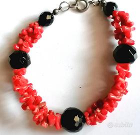 Bracciale corallo e pietre dure donna