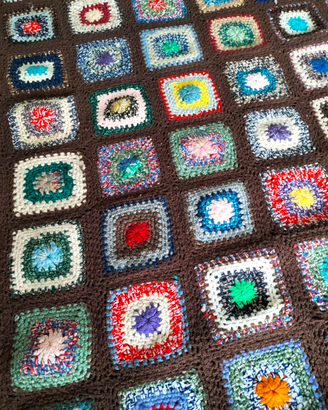 Coperta patchwork marrone