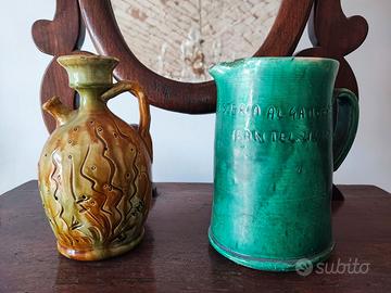 Due antiche brocche Pugliesi ceramica terracotta