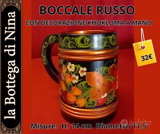 BOCCALE RUSSO IN LEGNO – DECORAZIONE KHOKHLOMA
