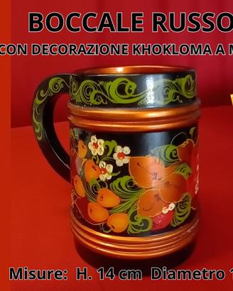 BOCCALE RUSSO IN LEGNO – DECORAZIONE KHOKHLOMA