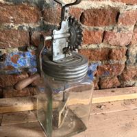 Burriera antica vetro ferro e legno