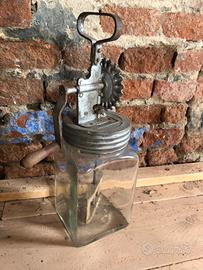 Burriera antica vetro ferro e legno