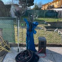 Set canne da pesca  fisse,cassetta,guadino,sacca