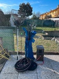 Set canne da pesca  fisse,cassetta,guadino,sacca