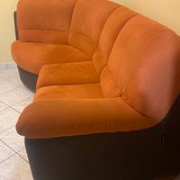 Divano angolo bicolore