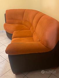 Divano angolo bicolore