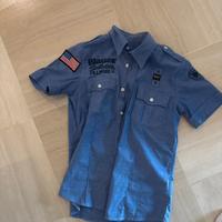 Camicia blauer blu a manichr corte