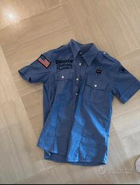 Camicia blauer blu a manichr corte