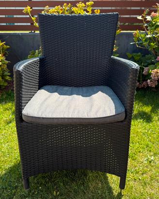 4 sedie (poltroncine) da giardino in ecorattan