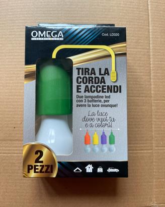 2 PZ LAMPADINE CON PORTALAMPADINE A BATTERIE