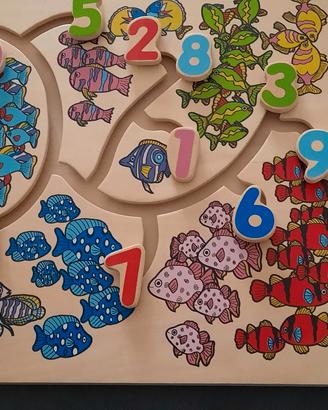 GIOCO NUMERI IN LEGNO
