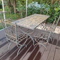 tavolo 180 con sedie gress ferro stile vietrese