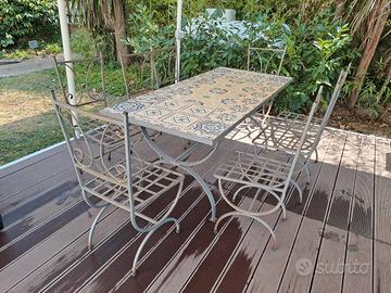 tavolo 180 con sedie gress ferro stile vietrese