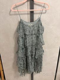 Vestitino Guess taglia M- grigio/azzurro con balze