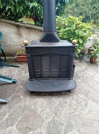 Stufa camino in ghisa a legna 