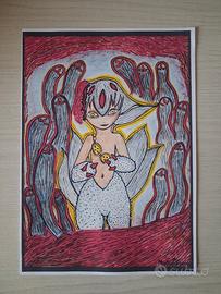 Stampa a colori disegno originale di Made in Abyss