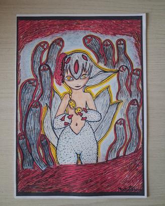 Stampa a colori disegno originale di Made in Abyss