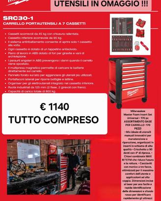 Carrello Milwaukee con utensili in omaggio!!!