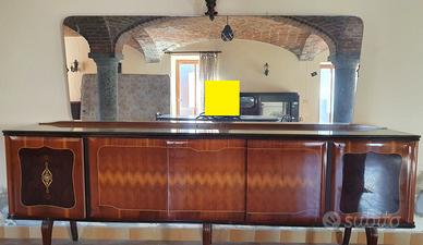 Antico comò credenza specchio antiquariato radica