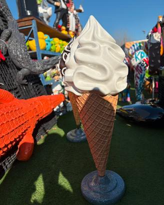 Statua Gelato bianco Vetroresina
