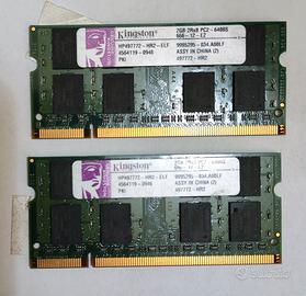 Kit RAM 4GB (2x2 GB) Kingston ddr2 per notebook