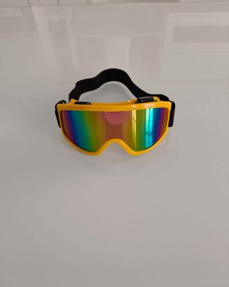 Maschera Motocross/sci/snowboard Giallo Nuova