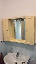 Set specchiera bagno con luci + mobiletto sospeso
