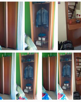 GUARDAROBA ad angolo  con  SPECCHIERA  e cassetto