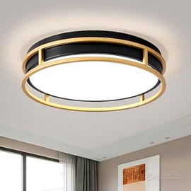 Plafoniera LED Moderna 30cm 24W 4000K Nero e Oro