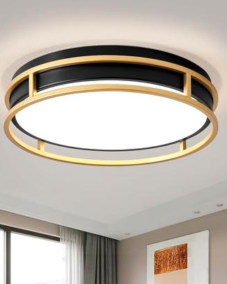 Plafoniera LED Moderna 30cm 24W 4000K Nero e Oro