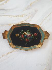 elegante vassoio dipinto a mano